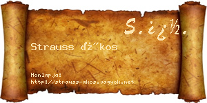 Strauss Ákos névjegykártya